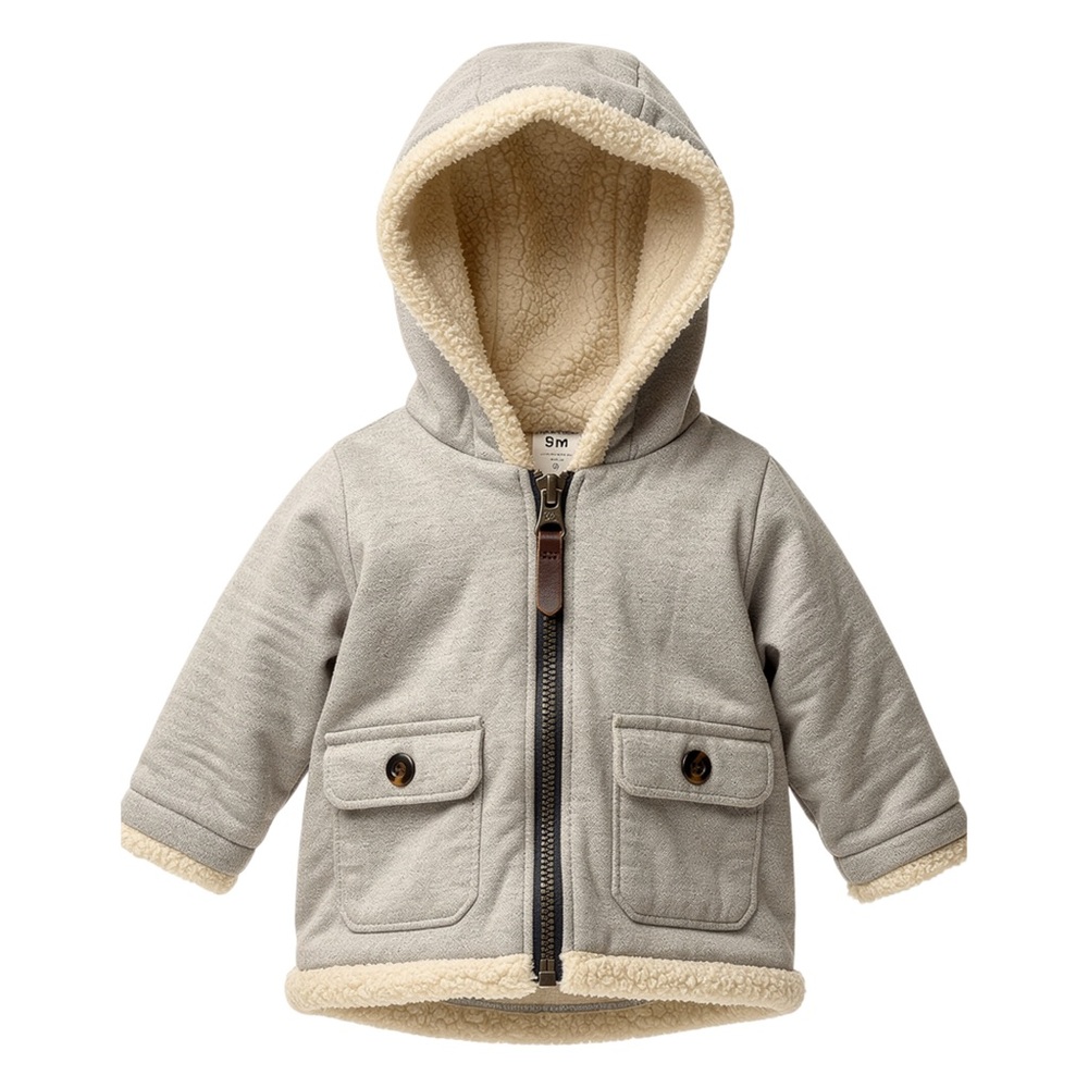 Carter’s 9mo Gray Hooded Jacket with Sherpa Lining